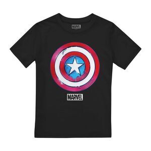 Captain America Childrens/Kids Drip Shield T-Shirt / Black
